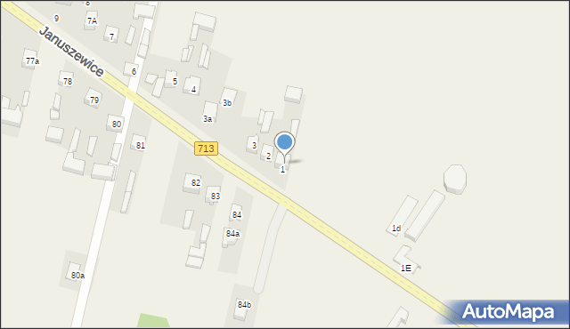 Januszewice, Januszewice, 1a, mapa Januszewice