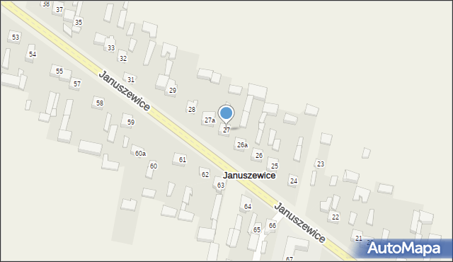 Januszewice, Januszewice, 27, mapa Januszewice