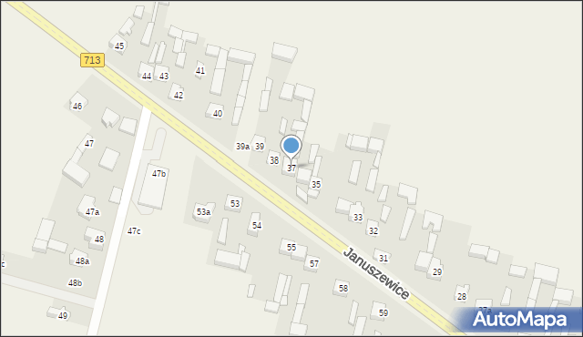 Januszewice, Januszewice, 37, mapa Januszewice