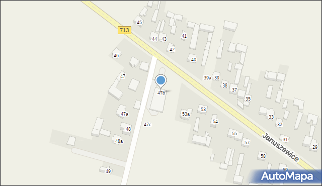 Januszewice, Januszewice, 47b, mapa Januszewice