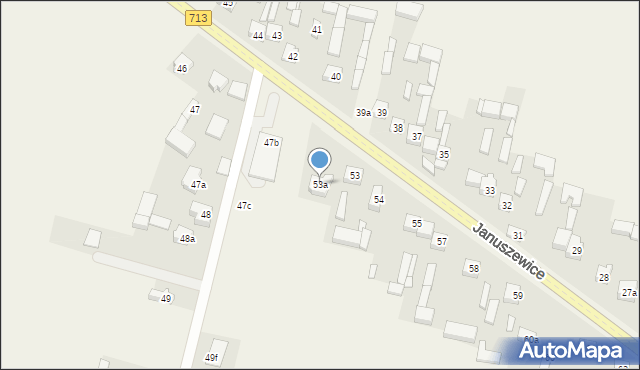 Januszewice, Januszewice, 53a, mapa Januszewice