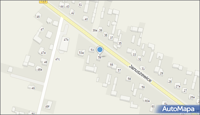 Januszewice, Januszewice, 54, mapa Januszewice