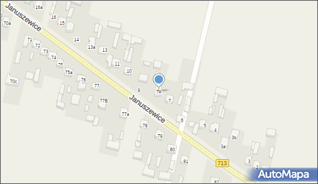 Januszewice, Januszewice, 7A, mapa Januszewice