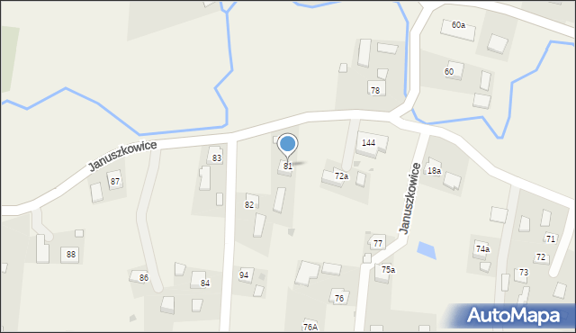 Januszkowice, Januszkowice, 81, mapa Januszkowice