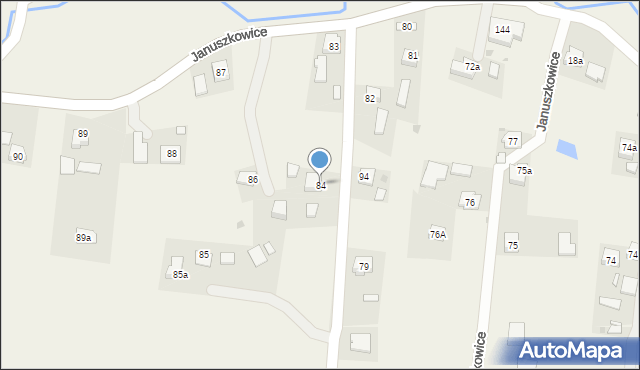 Januszkowice, Januszkowice, 84, mapa Januszkowice