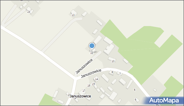 Januszowice, Januszowice, 12, mapa Januszowice