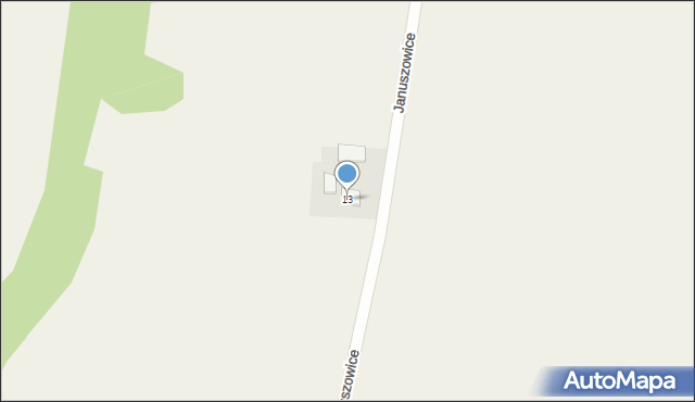 Januszowice, Januszowice, 13, mapa Januszowice