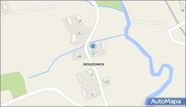 Januszowice, Januszowice, 14, mapa Januszowice
