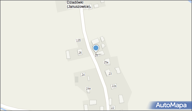 Januszowice, Januszowice, 25, mapa Januszowice
