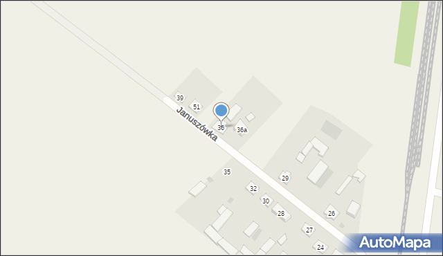 Januszówka, Januszówka, 36, mapa Januszówka