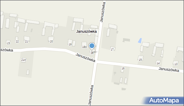 Januszówka, Januszówka, 18, mapa Januszówka