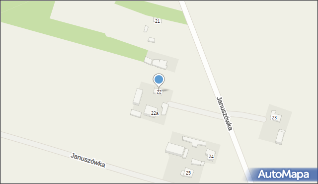 Januszówka, Januszówka, 22, mapa Januszówka