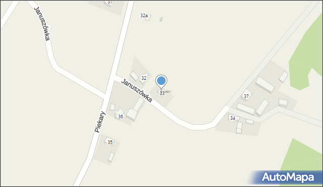 Januszówka, Januszówka, 33, mapa Januszówka
