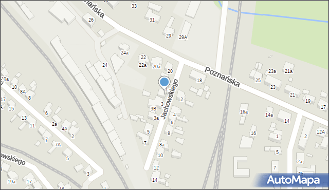 Jarocin, Jachowskiego Tomasza, 1A, mapa Jarocin