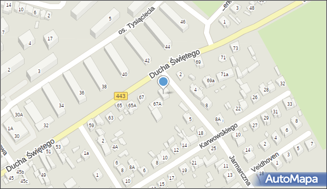 Jarocin, Jarmarczna, 1, mapa Jarocin