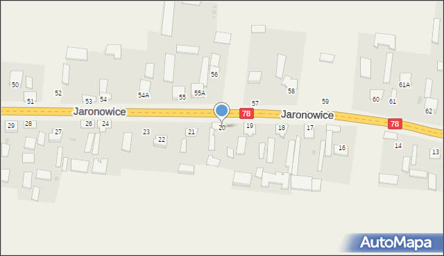 Jaronowice, Jaronowice, 20, mapa Jaronowice