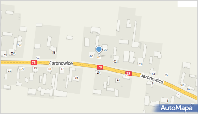 Jaronowice, Jaronowice, 61, mapa Jaronowice