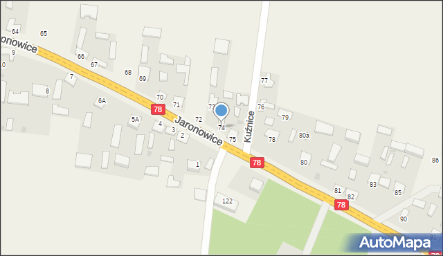 Jaronowice, Jaronowice, 74, mapa Jaronowice