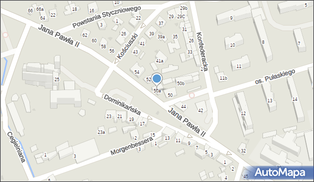 Jarosław, Jana Pawła II, 50a, mapa Jarosławia