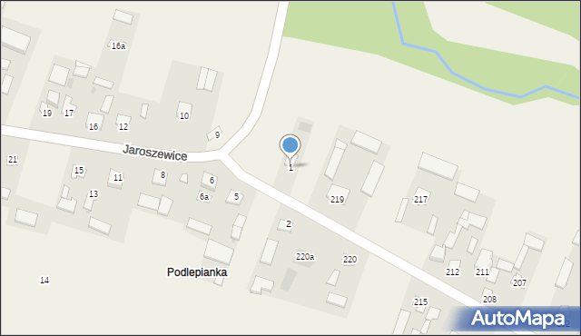 Jaroszewice, Jaroszewice, 1, mapa Jaroszewice