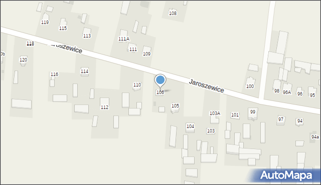 Jaroszewice, Jaroszewice, 106, mapa Jaroszewice