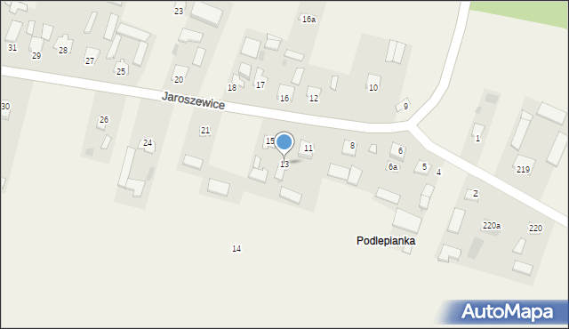 Jaroszewice, Jaroszewice, 13, mapa Jaroszewice