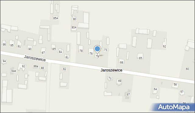 Jaroszewice, Jaroszewice, 74, mapa Jaroszewice