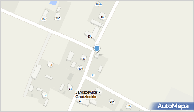 Jaroszewice Grodzieckie, Jaroszewice Grodzieckie, 36, mapa Jaroszewice Grodzieckie