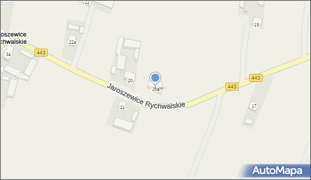 Jaroszewice Rychwalskie, Jaroszewice Rychwalskie, 20a, mapa Jaroszewice Rychwalskie