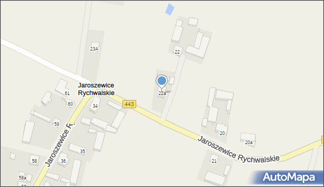 Jaroszewice Rychwalskie, Jaroszewice Rychwalskie, 22a, mapa Jaroszewice Rychwalskie