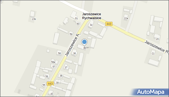 Jaroszewice Rychwalskie, Jaroszewice Rychwalskie, 35, mapa Jaroszewice Rychwalskie