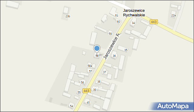 Jaroszewice Rychwalskie, Jaroszewice Rychwalskie, 58, mapa Jaroszewice Rychwalskie