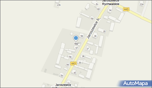 Jaroszewice Rychwalskie, Jaroszewice Rychwalskie, 58a, mapa Jaroszewice Rychwalskie