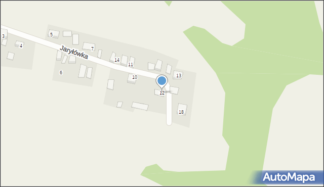 Jaryłówka, Jaryłówka, 12, mapa Jaryłówka