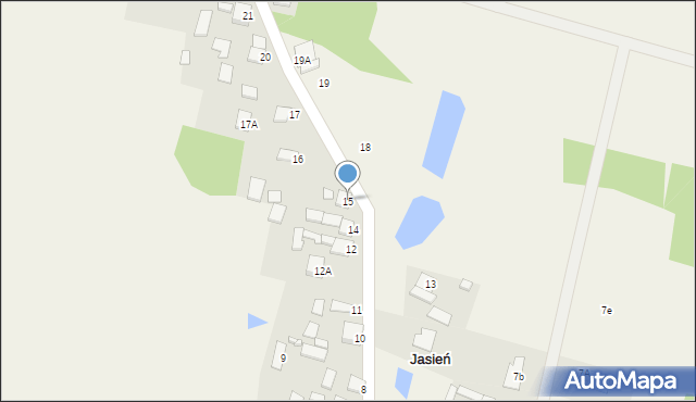 Jasień, Jasień, 15, mapa Jasień