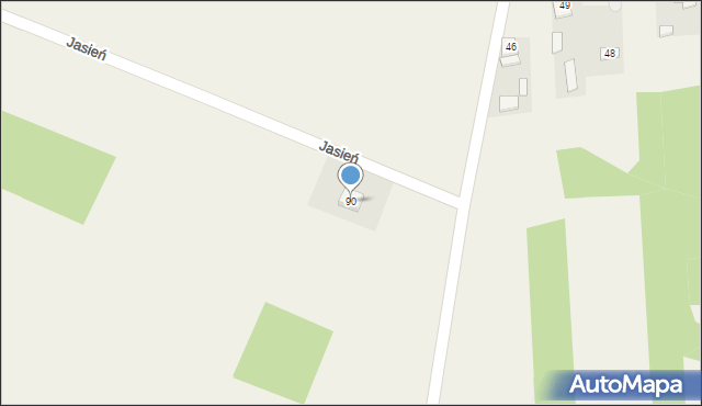 Jasień, Jasień, 90, mapa Jasień