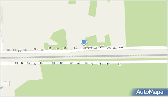 Jasień, Jagodowa, 101, mapa Jasień