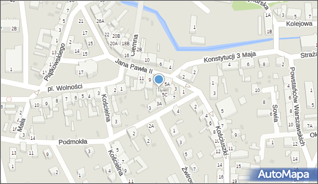 Jasień, Jana Pawła II, 7B, mapa Jasień