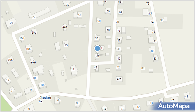 Jasień, Jasień, 36, mapa Jasień