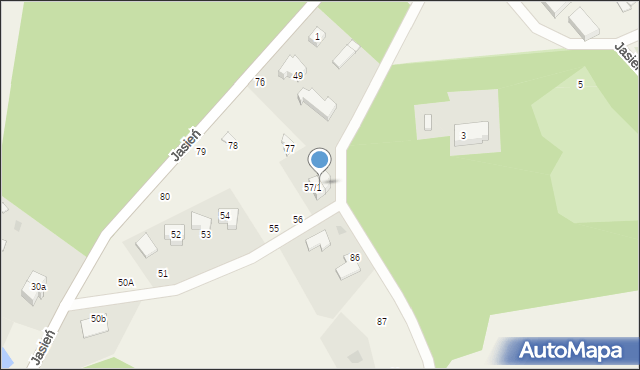 Jasień, Jasień, 57/2, mapa Jasień