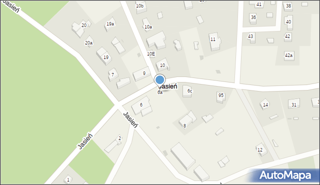 Jasień, Jasień, 6a, mapa Jasień