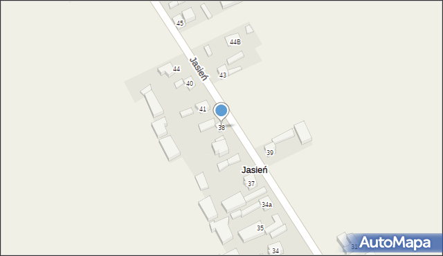Jasień, Jasień, 38, mapa Jasień