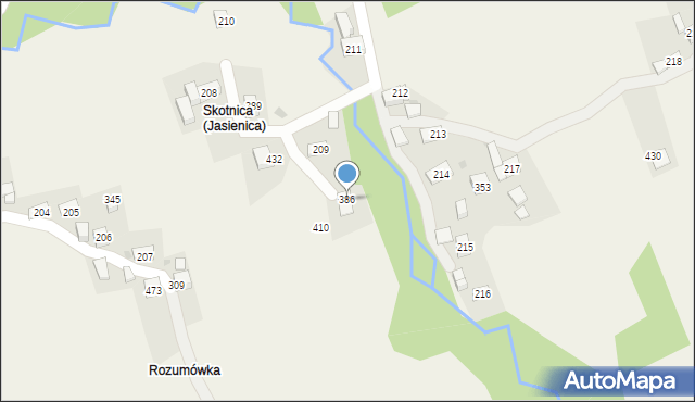 Jasienica, Jasienica, 386, mapa Jasienica