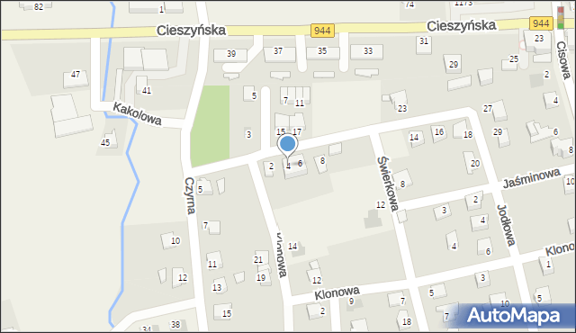 Jasienica, Jarzębinowa, 4, mapa Jasienica