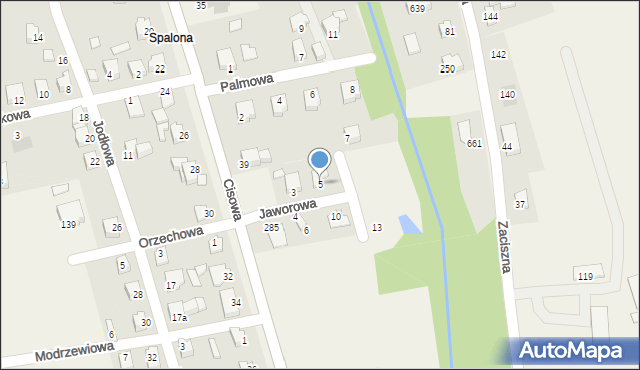Jasienica, Jaworowa, 5, mapa Jasienica