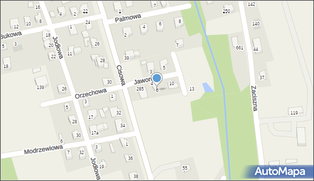 Jasienica, Jaworowa, 6, mapa Jasienica