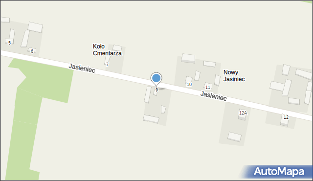 Jasieniec, Jasieniec, 9, mapa Jasieniec