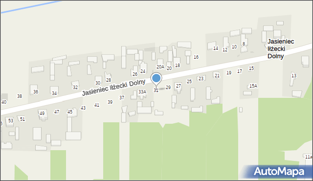 Jasieniec Iłżecki Dolny, Jasieniec Iłżecki Dolny, 31, mapa Jasieniec Iłżecki Dolny