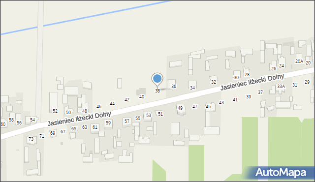 Jasieniec Iłżecki Dolny, Jasieniec Iłżecki Dolny, 38, mapa Jasieniec Iłżecki Dolny