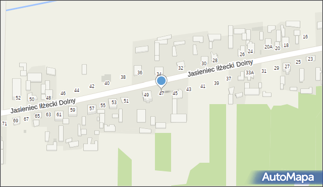 Jasieniec Iłżecki Dolny, Jasieniec Iłżecki Dolny, 47, mapa Jasieniec Iłżecki Dolny